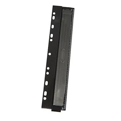 Image of Genie PP 4M Four Hole Paper Punch for Filing (Metal with Integrated 28 cm Ruler and Collecting Container) Black