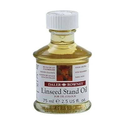 Image of Daler Rowney Georgian Oil Medium, Glass Jar, 2.54oz 75 ml, Linseed Stand