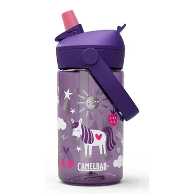 Image of Camelbak Thrive Flip Straw Kids Water Bottle 400ml Purple Junior Hydration Accessory for Active Young Runners