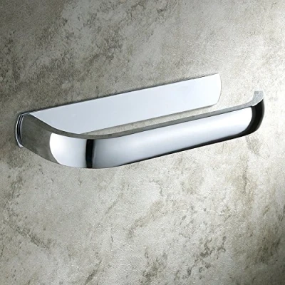 Image of Aothpher Modern Toilet Roll Paper Holder Wall Mounted Bathroom Tissue Rack, Brass, Chrome Finish (Brass)