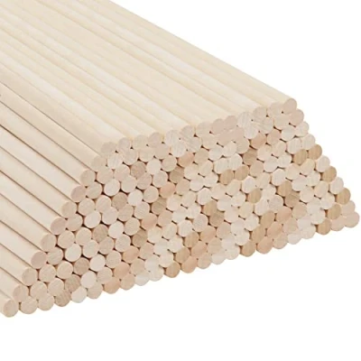 Image of Belle Vous 200 Pack 5mm Natural Round Wood Dowel Rods 30.5cm / 12 Inches Extra Long Unfinished Wooden Craft Sticks Dowels for Woodcraft, Art Projects, Decorations &amp; DIY Crafts