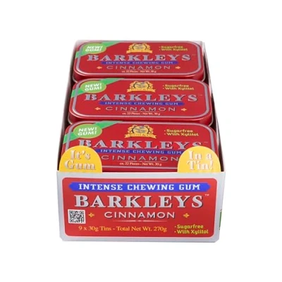 Image of Barkleys Sugar Free Chewing Gum with Cinnamon 9 x 30 g