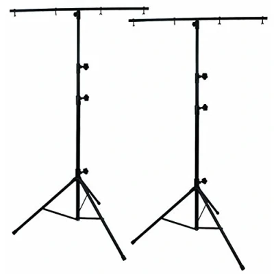 Image of 2 x Lighting Stands with T Bar for DJ, Stage or Photography Lights Height 2.7M
