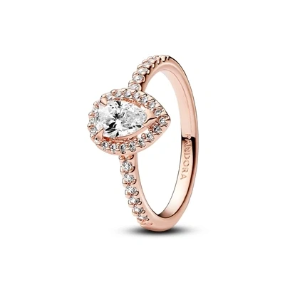 Image of Pandora Timeless 14k Rose gold plated ring with clear cubic zirconia, 56