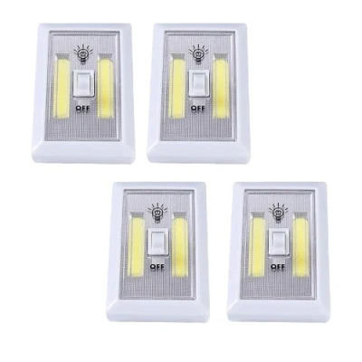 Image of PNJB, Battery Operated LED Night Lights, Cordless COB Light Switch, Under The Cabinet Light, Emergency Camping Shelf, Garage, Kitchen, Nightlight &amp; Kitchen RV Boat (4 PCS)