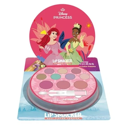 Image of Lip Smacker Princess Shimmer Color Palette, 12 Piece Disney Makeup Set for Kids Including Creams, Blush and Brushes, Endless Fun, Gifts