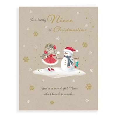 Image of Piccadilly Greetings Character Christmas Card Niece 8 x 6 inches
