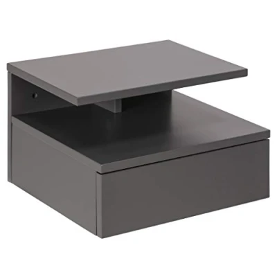 Image of AC Design Furniture Fia Bedside Table, Wood, Light Grey, H: 22.5 x W: 32 35 cm