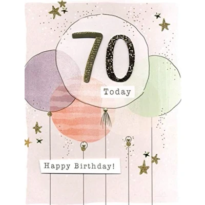 Image of On Your 70th Birthday Gigantic Greeting Card Embellished A4 Sized Cards AO013