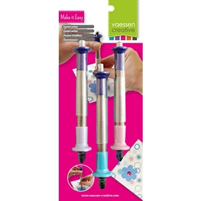 Image of Vaessen Creative Eyelet Setter, Plastic/Steel, Multi Colour, 13x2x2 cm