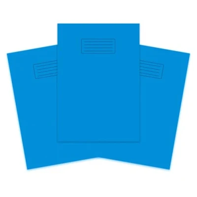 Image of indigo® A4 60 Pages Exercise Book with Bright Laminated Cover 8mm Lined and Margin (Pack of 3, Blue)
