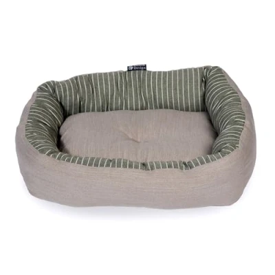 Image of Danish Design Rustic Stripes Sage Snuggle Bed 34in