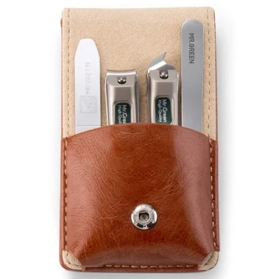 Image of Manicure Set with Portable Travel Case,Nail Clippers Gift and Family Set, Medical Grade Stainless Steel(4 Pieces) (Mr 6105)