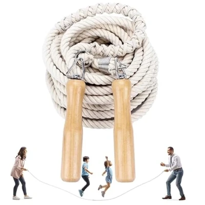 Image of LeapBeast Groups Rope Skipping, Multiplayer skipping Best Team Long Jump with Wooden Handle for School Sport and Outdoor Activity 5Meters 7Meters 10Meter (5M)