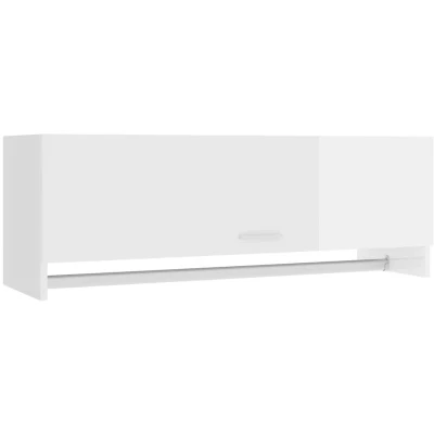 Image of vidaXL Wardrobe High Gloss White 100x32.5x35 cm Engineered Wood