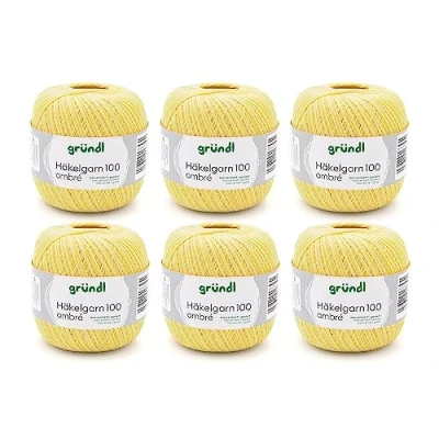 Image of Gründl Crochet Yarn, Cotton, Lemon, 30 x 21 11 cm