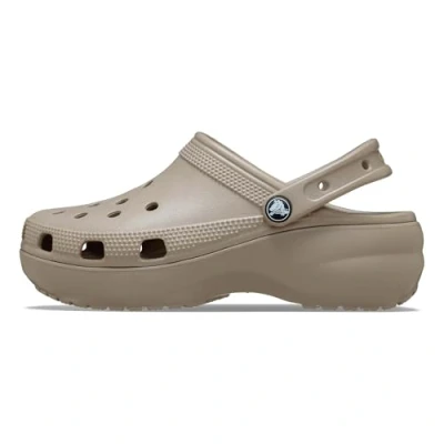 Image of Crocs Women&#039;s Classic Platform Clog Taupe Size 6 UK Women