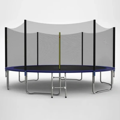 Image of GALACTICA 14FT Round Trampoline Set Outdoor Garden Safety Net Enclosure Spring Jump Mat Padding Ladder GT TS 04 Blue