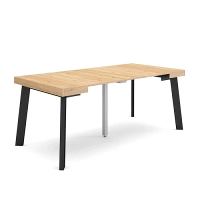 Image of Skraut Home Extendable Console Table Folding Dining 180 For 8 diners Wooden legs Modern Style Oak