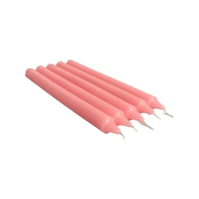 Image of REQUISITE NEEDS Pack of 10 x Colourful Paraffin Wax Dinner Stick Candles (Baby Pink)…