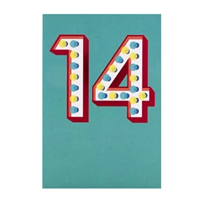Image of Hallmark 14th Birthday Card &#039;Happy&#039; Medium