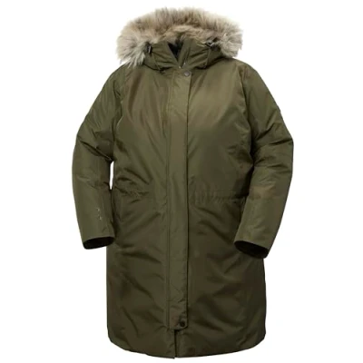 Image of Helly Hansen Womens W Senja Plus Parka, Utility Green, 1X