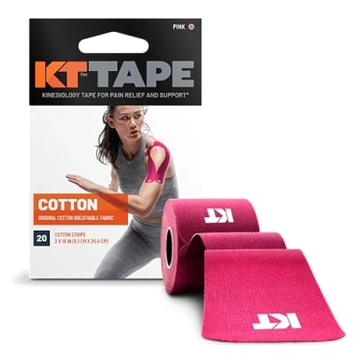 Image of KT TAPE Original, Pre cut, 20 Strip, Cotton, Pink