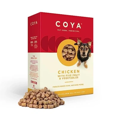 Image of COYA Freeze Dried Raw Dog Food, Chicken (750g) Hypoallergenic &amp; Grain Free, Made With 80% Meat 20% Fruit Vegetables Complete Food In A Easy Solution, Without The Chore