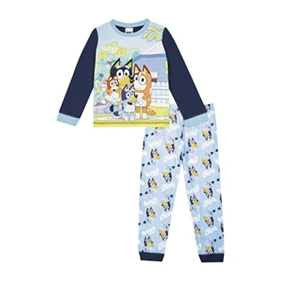 Image of Bluey Boys Pyjamas, and Bingo PJs, Ages 18 Months to 7 Years Old, Official Merchandise (as8, age, 3_years, 4_years, 3 4 Years) Blue