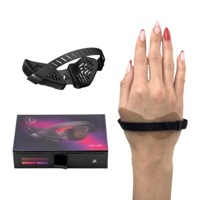 Image of DELTAHUB Carpio G2.0 Right Handed Truly Ergonomic Gaming Wrist Rest for Mouse, Gamer Approved, Pain Relief, Anti Fatigue, Computer, Laptop, Esports, Silicone Strap, Easy Glide (Small, Right, Black)