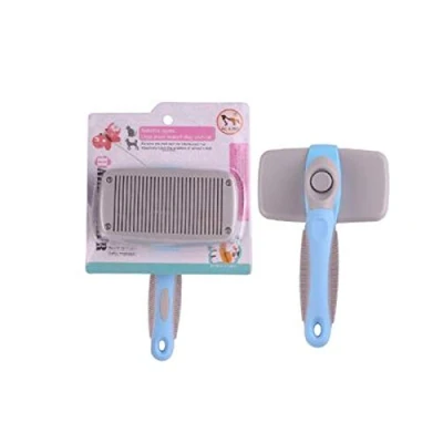 Image of Caidi Slicker Dog Comb Brush, Pet Grooming Daily Use to Clean Loose Fur &amp; Dirt, Great for Dogs and Cats With Medium Long Hair (Blue)