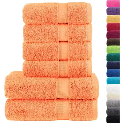 Image of vidaXL 6 Piece Premium Towel Set SOLUND Orange 600 gsm