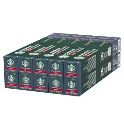Image of STARBUCKS Decaf Espresso Roast by Nespresso, Dark Roast, Coffee Capsules 10 x (100 Capsules)