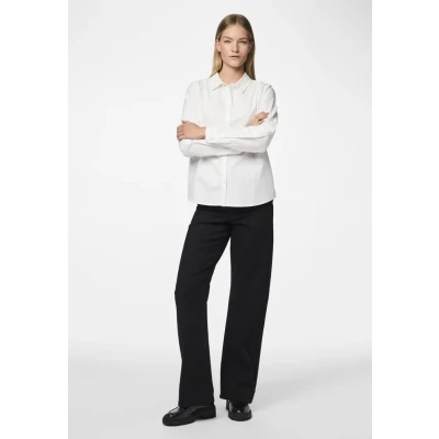 Image of PIECES Women&#039;s Pcirena Ls Oxford Shirt Noos Blouse, White (Bright Bright White), S