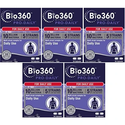 Image of Natures Aid Bio360 Pro Daily (10 Billion Bacteria) 30 Capsules (Pack of 5)