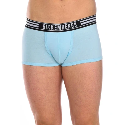 Image of Bikkembergs Mens Pack 2 Boxers Fashion Stripes Turquoise Cotton Size X Large