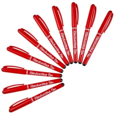 Image of (Pack of 30) Manuscript Black Handwriting Pens Comfort Grip School Kids Handwriter