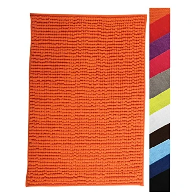 Image of MSV Chenille Bath Mat, Orange, 40 x 60 cm