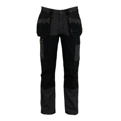 Image of Stanley Oslo Men&#039;s Stretch, Rip Stop, Holster Pocket, Utility Cargo Work Trousers, Grey/Black, W40/L31