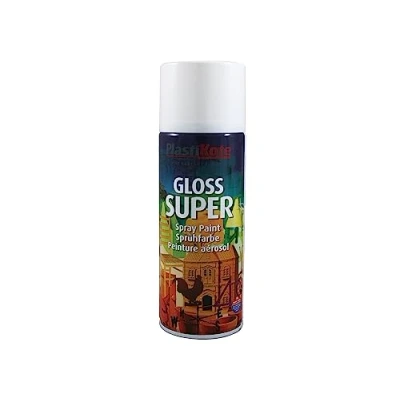 Image of PlastiKote PKT1153 Gloss Spray Paint, White, 400 ml (Pack of 1)