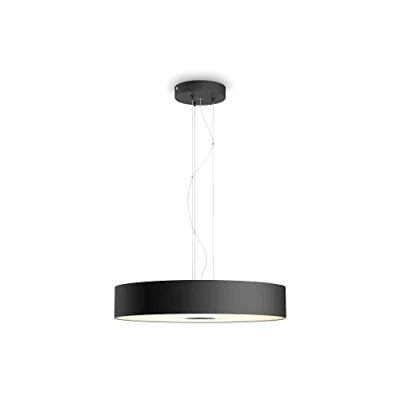 Image of Philips Hue Fair White Ambiance Smart Ceiling Suspension Light Led with Bluetooth, Black and Dimmer Switch Works Alexa, Google Assistant Apple Homekit
