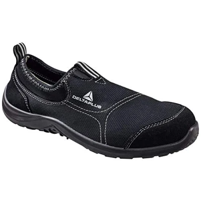 Image of Delta Plus Miami Mens/Womens Slip On Canvas Safety Steel Toe/Midsole Shoes UK 4 / EU 37 Black