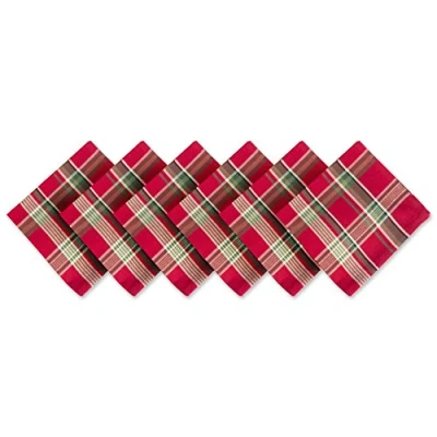 Image of DII Linen Tabletop Essentials, Cotton, Taupe/Red, Table Runner, 14x108
