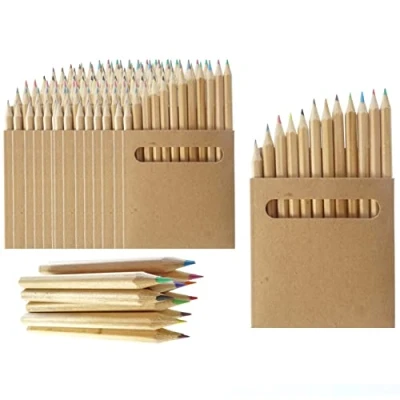 Image of Partituki 25 Packs of Colouring Pencils for Kids Each with 12 Mini Crayon Pencils. Party Bags, Wedding Favours, Schools and Activity