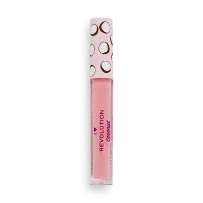 Image of I Heart Revolution, Tasty Coconut Lipgloss, Hydrating &amp; Non Sticky Scented Formula, Sugar, Pink, 2.2ml