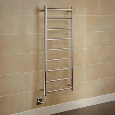 Image of Manissa Selby Electric Stainless Steel Towel Rail 500x1200mm Warmer Mirror Polished Finish