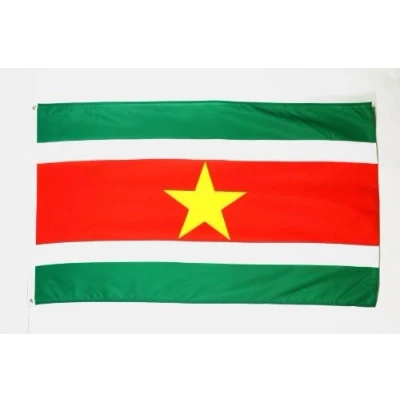 Image of AZ Flag Suriname 3x5 Ft Light Polyester Surinamese Banner with Two Brass Eyelets Fade Resistant Vivid Colors 3&#039; x 5&#039; Feet 150x90 Cm