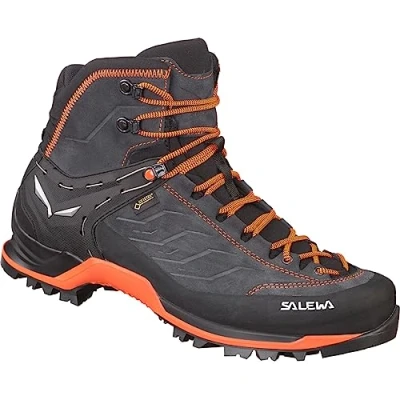 Image of Salewa MTN Trainer MID GTX Mountain shoes, Men&#039;s, Size: 7, Asphalt/fluo orange Leather and textile