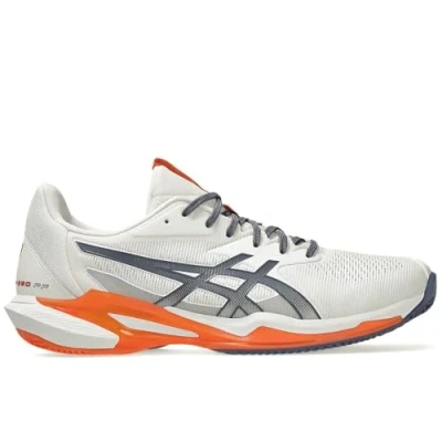 Image of Asics Solution Speed FF 3 Clay court tennis shoes, Men&#039;s, Size: 6.5, White/greyish purple shoes