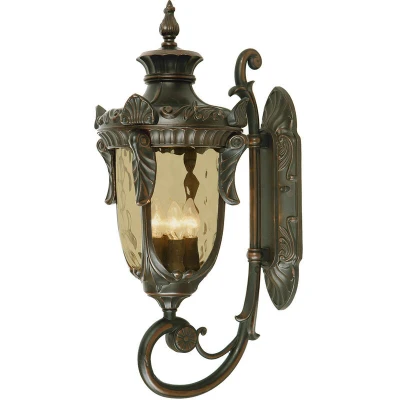 Image of Philadelphia 3 Light Outdoor Large Wall Lantern Old Bronze IP44, E14